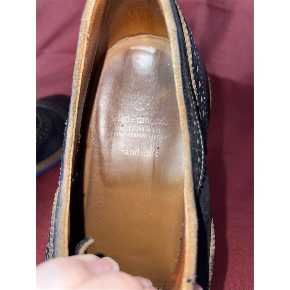 Allen Edmonds 'Strandmok' Cap-Toe Oxfords Mens 9 3E‎ Made in USA Blue - Picture 6 of 9